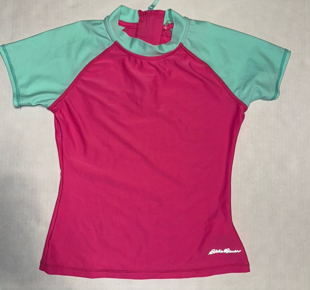Eddie Bauer Girls Size S Swim Shirt Play Wear Vacation Summer Resort Rash Guard